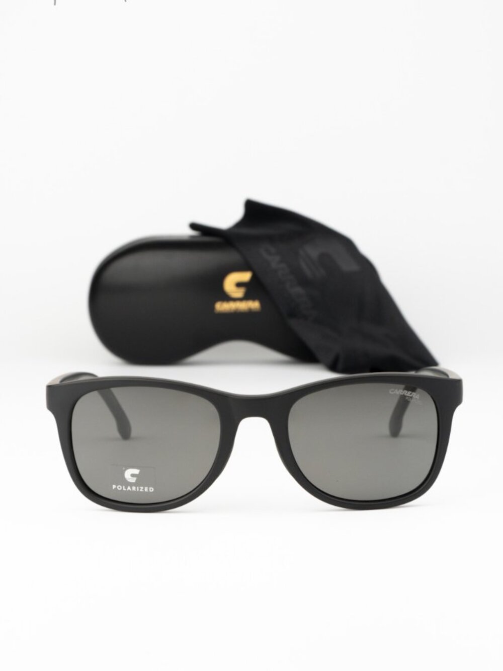 Carrera Men Sunglasses Black Grey Polarized Square CARRERA 8054/S 0003/M9 NEW